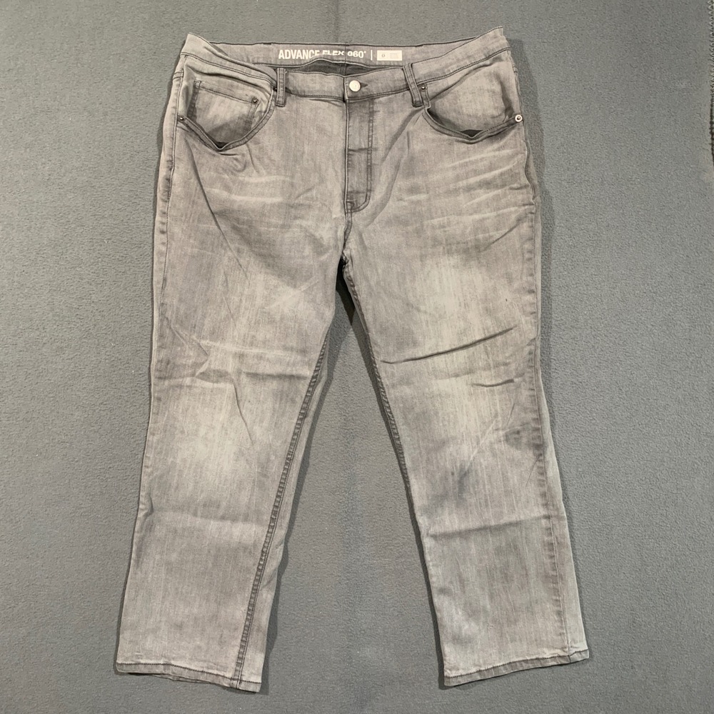 Advance Flex 360 Jeans Mens 44x29 Athletic Fit Gray Repreve Stretch Denim